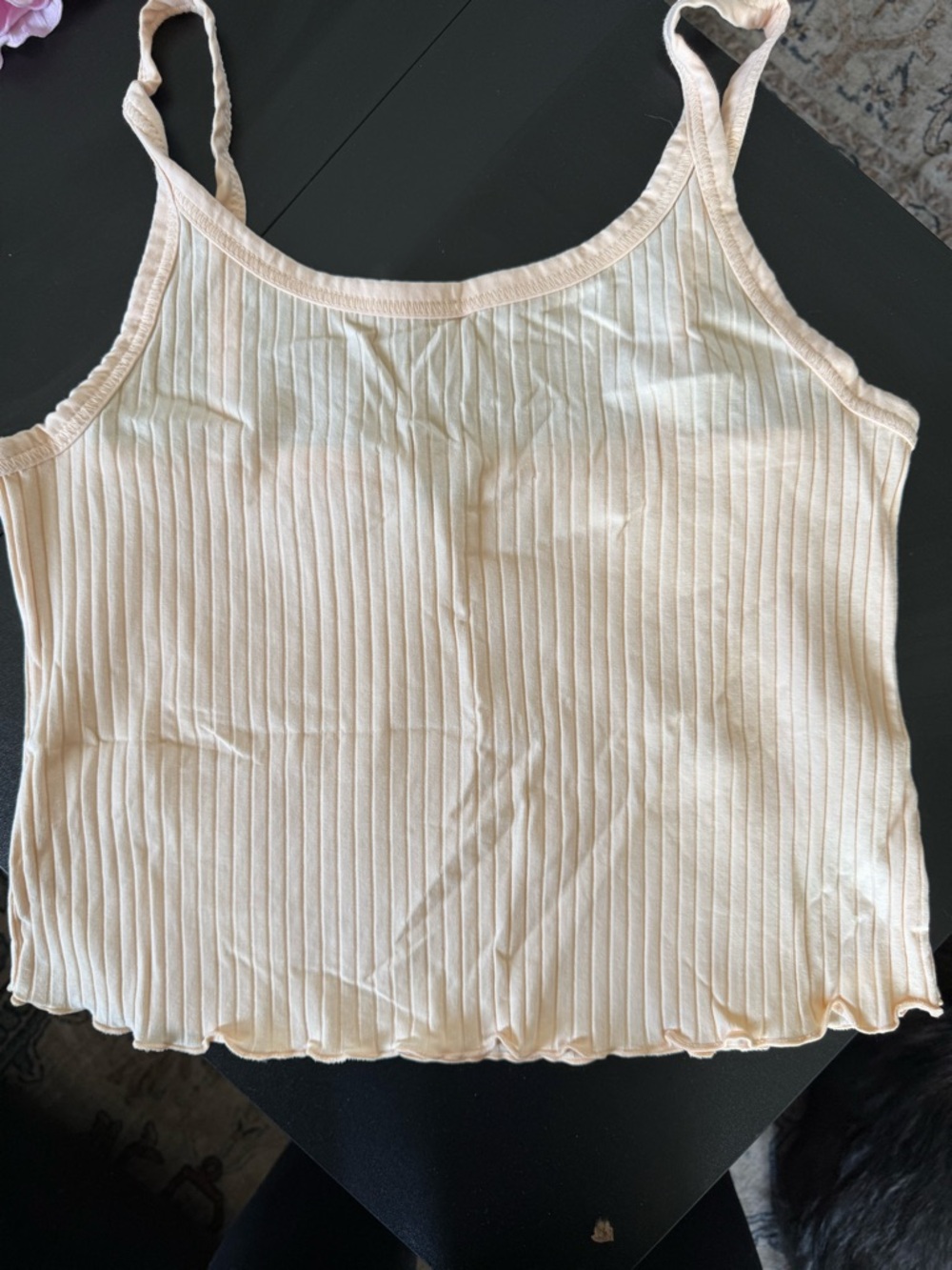 Old Navy Ribbed Spaghetti Strap Tank - Cream